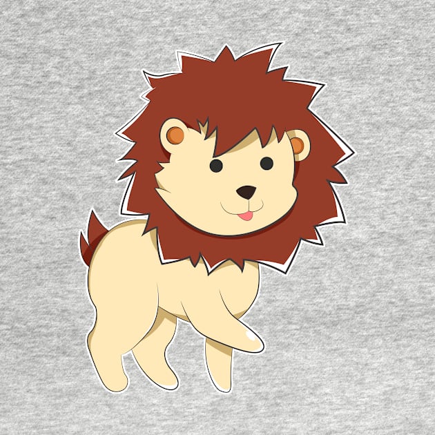 Happy Cartoon Baby Lion by Catifornia